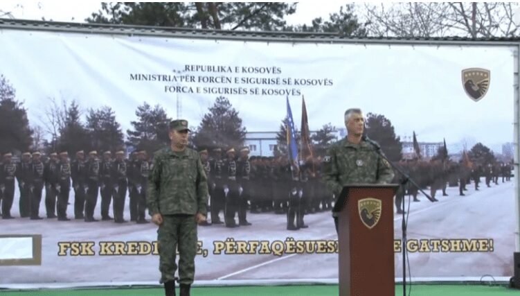 Thaçi nga kazerma “Adem Jashari”: Kosovë, urime ushtria!